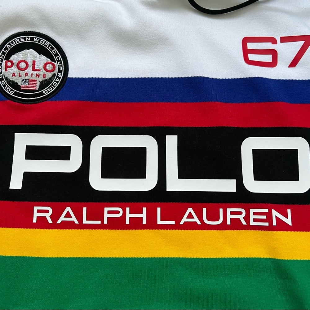 POLO RALPH LAUREN World Cup Racing Alpine Logo Striped Multicolor Hoodie - Picture 8 of 12